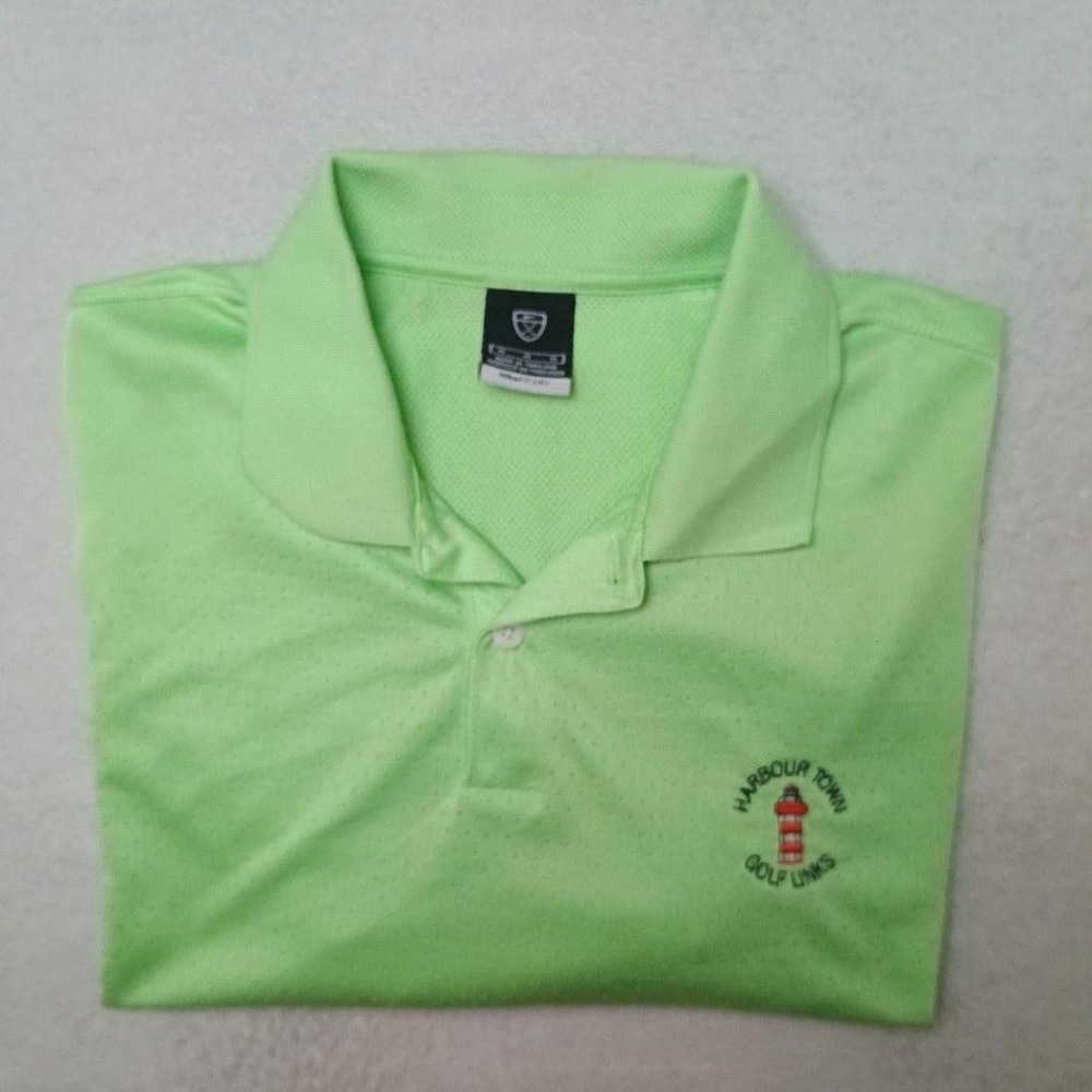 Harbour Town Nike Polo Shirt Mens M Green Dri-FIT Golf Tour Performance Stretch